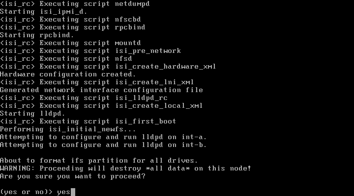 Isilon Node 1 Setup