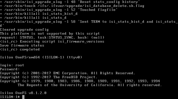 Isilon Node 1 Setup