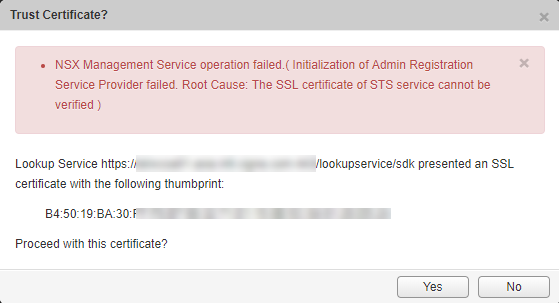 NSX Manager Error