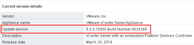 VCSA 6.5U1g