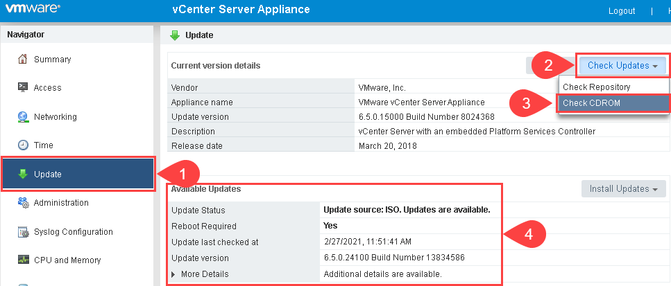 VCSA Update