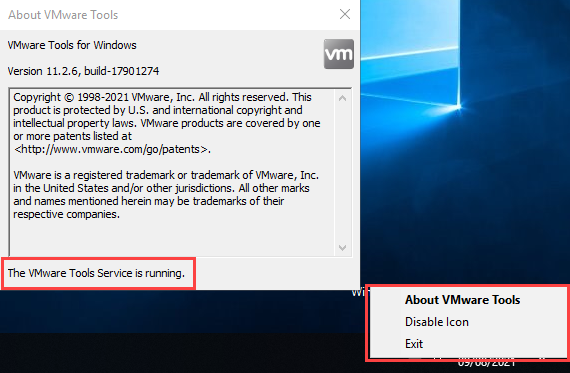 VMware Tools About