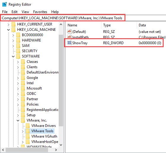 VMware Tools Icon All Users Registry