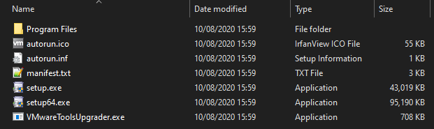 VMware Tools ISO Files
