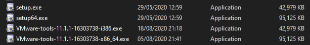 VMware Tools exe Files