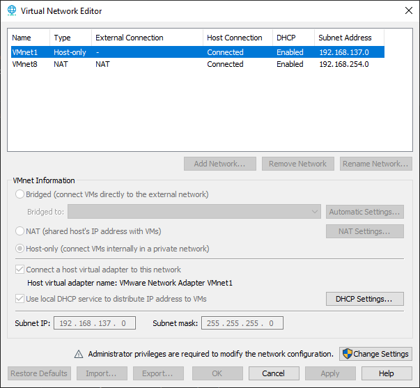 Workstation Network Settings