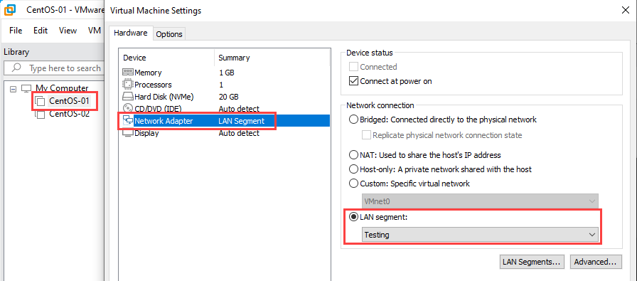 CentOS-01 LAN Segment