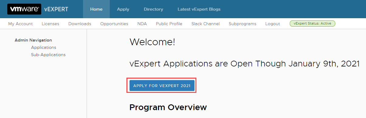 vExpert Application