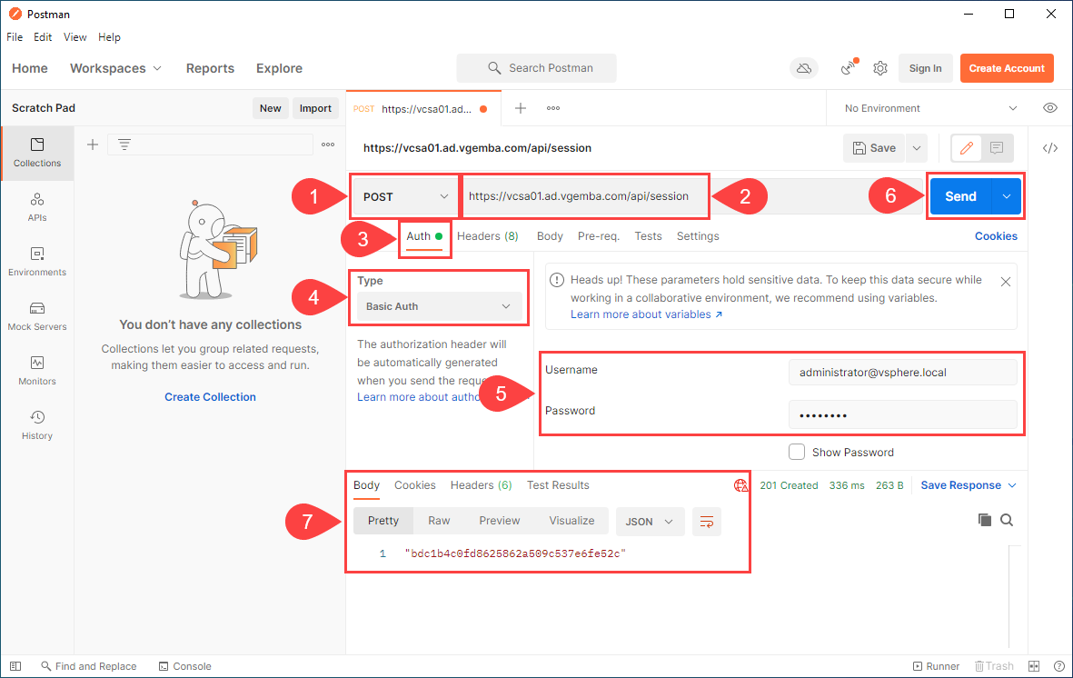 VCSA Postman