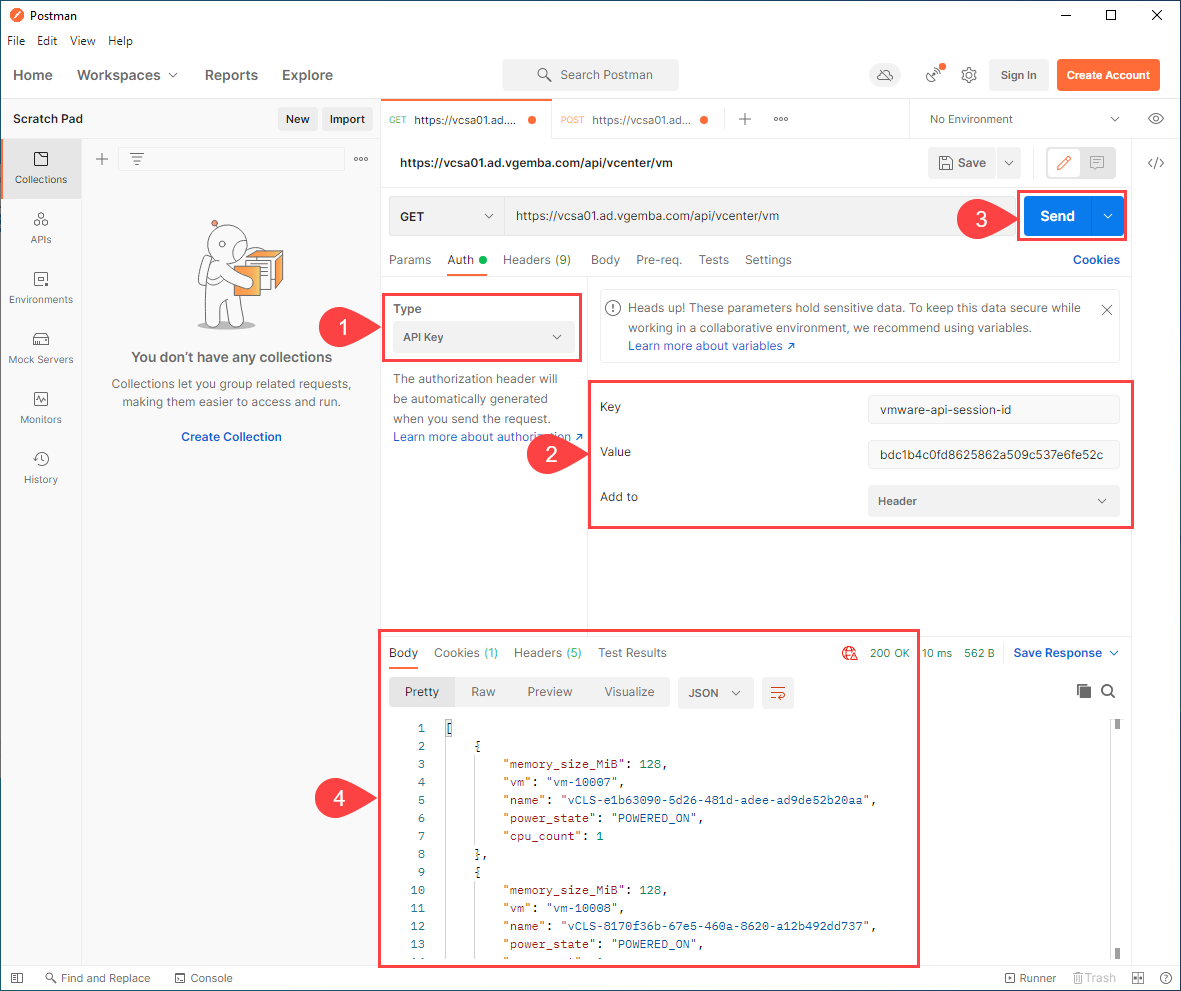 VCSA Postman