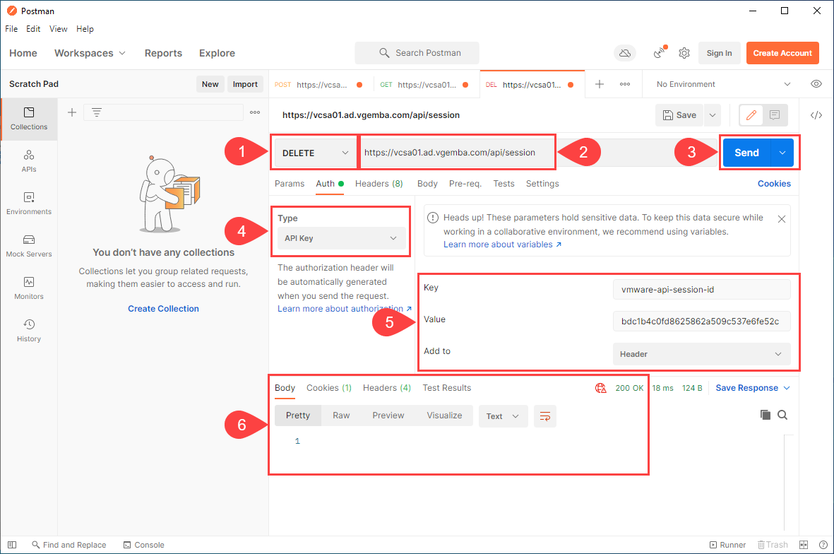 VCSA Postman