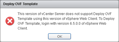 OVA Deployment Error